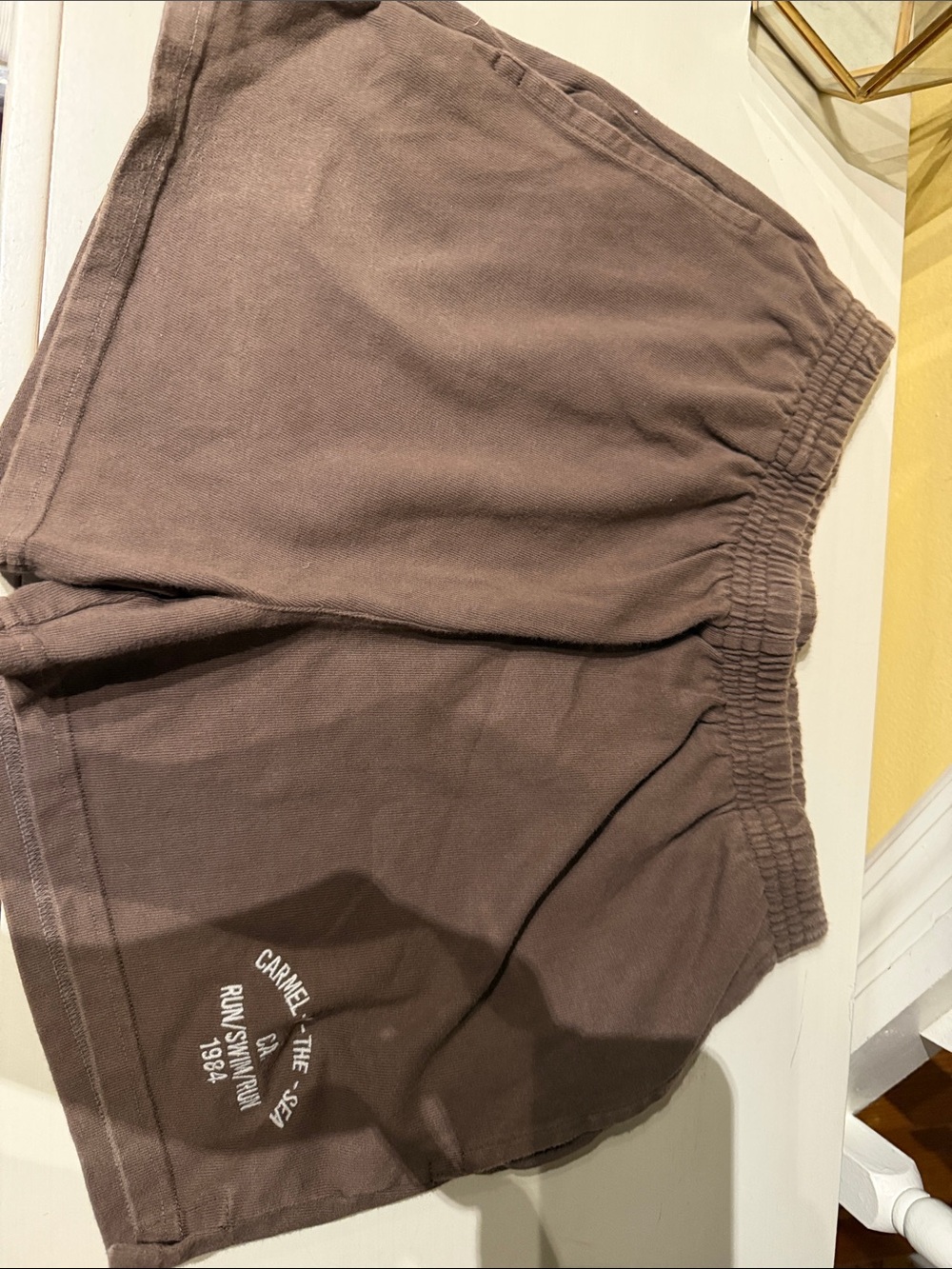 Brandy Melville Brown Elastic Waist Graphic Shorts